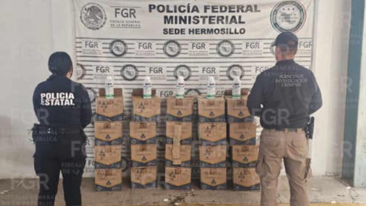 Aseguran 240 litros de metanfetamina líquida en Sonora