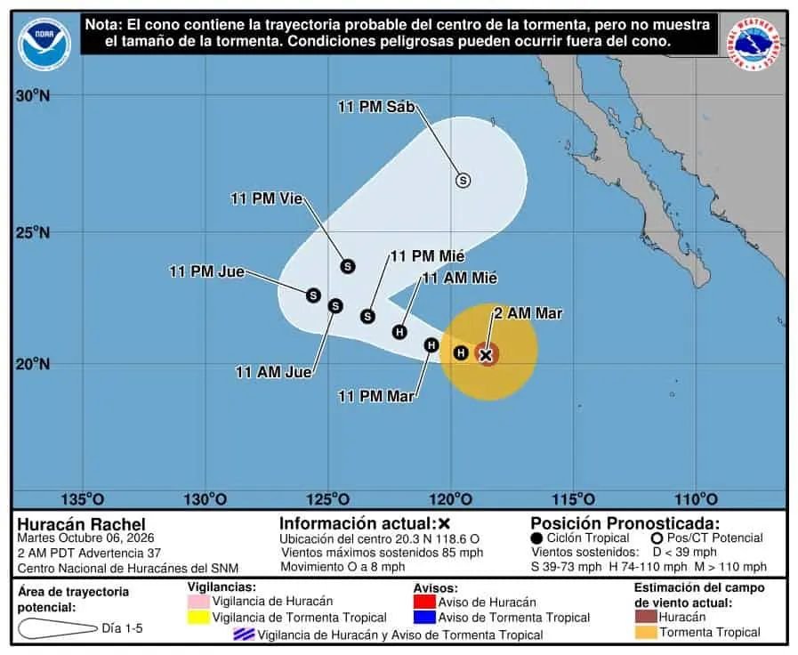 Rachel se aleja de Sonora, pero podría cambiar las condiciones de lluvia en el estado